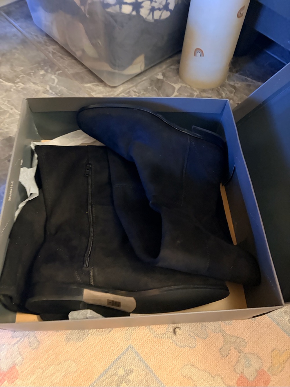 Ann Taylor Black Over-the-Knee Suede Boots